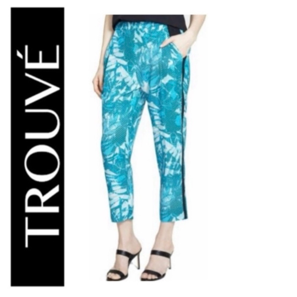 🇺🇸 NORDSTROM'S Trouve Blue Floral Pants NWT $79 S